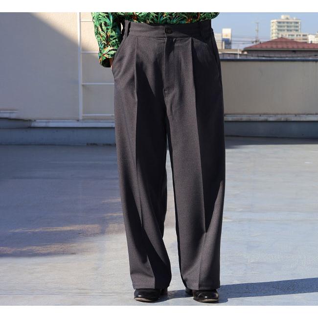 Audience オーディエンス AUD3654 Naturemier ナチュレミア TECH ウールライクツイル 1タック ワイド バレル イージーパンツ MADE IN JAPAN 日本製 |  | 01