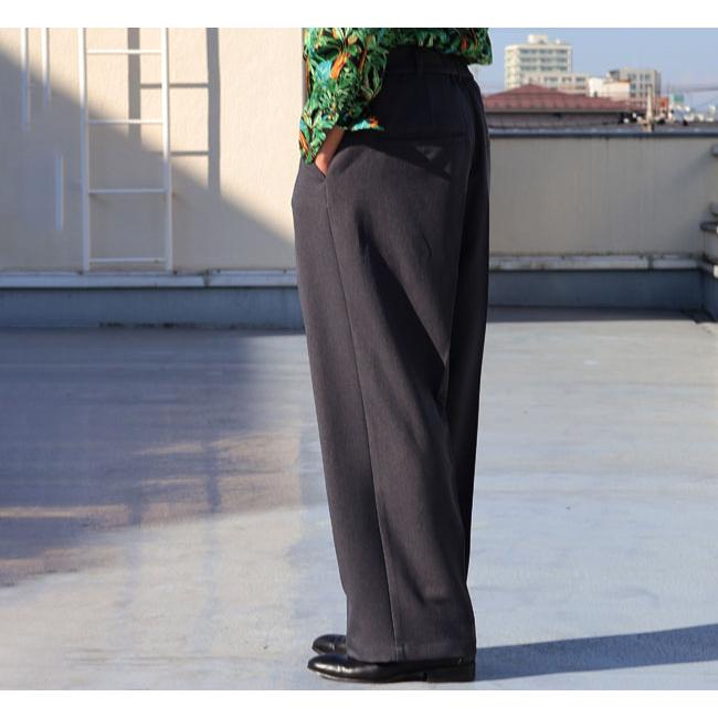 Audience オーディエンス AUD3654 Naturemier ナチュレミア TECH ウールライクツイル 1タック ワイド バレル イージーパンツ MADE IN JAPAN 日本製 |  | 03