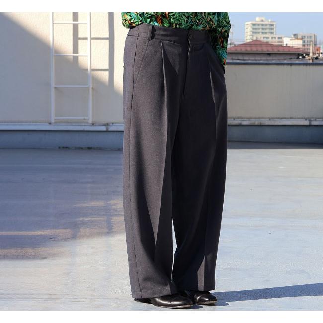 Audience オーディエンス AUD3654 Naturemier ナチュレミア TECH ウールライクツイル 1タック ワイド バレル イージーパンツ MADE IN JAPAN 日本製 |  | 04