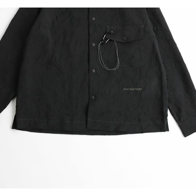 SALE30%OFF // and wander アンドワンダー washer pleated open LS shirt ワッシャープリーツシャツ 長袖 5745183066 |  | 02