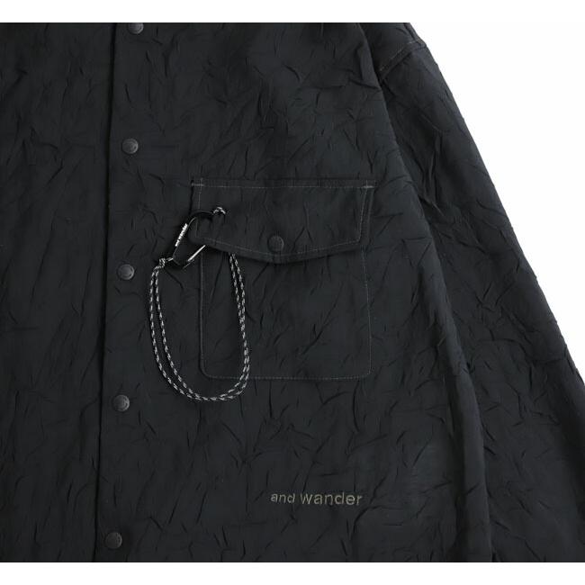 SALE30%OFF // and wander アンドワンダー washer pleated open LS shirt ワッシャープリーツシャツ 長袖 5745183066 |  | 06