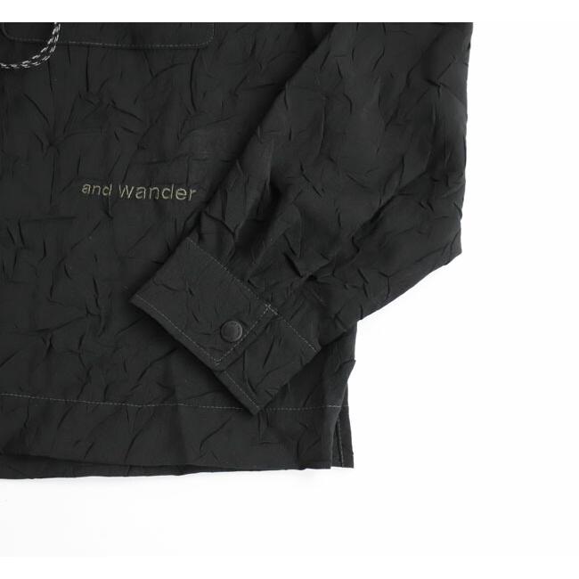 SALE30%OFF // and wander アンドワンダー washer pleated open LS shirt ワッシャープリーツシャツ 長袖 5745183066 |  | 08