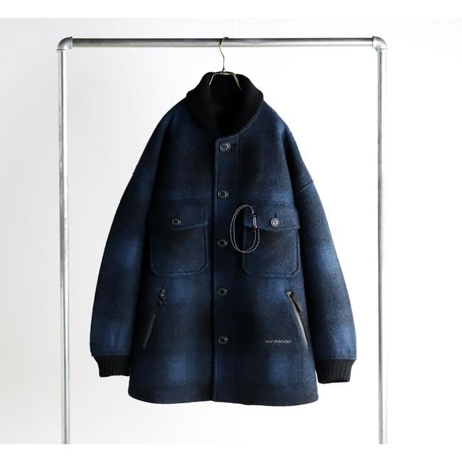 SALE30%OFF //and wander アンドワンダー 5283052 ウールシャギージャケットロング wool shaggy jacket long |  | 02