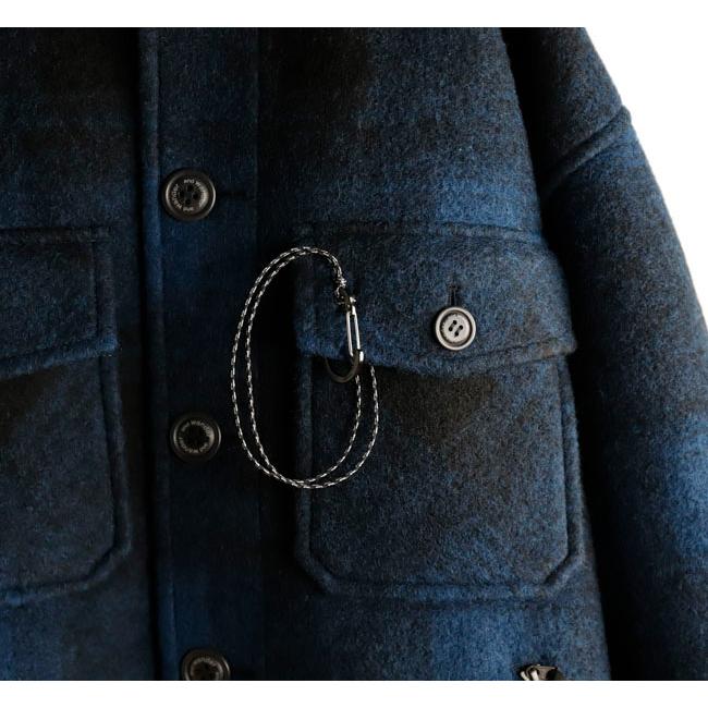 and wander アンドワンダー 5283052 ウールシャギージャケットロング