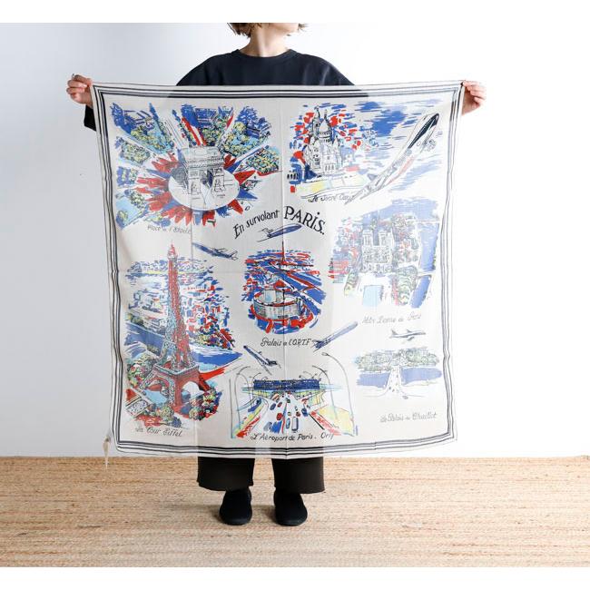 BINDU ビンドゥー BBB1313-PAR マッププリント スカーフ PARIS NATURAL |  | 01