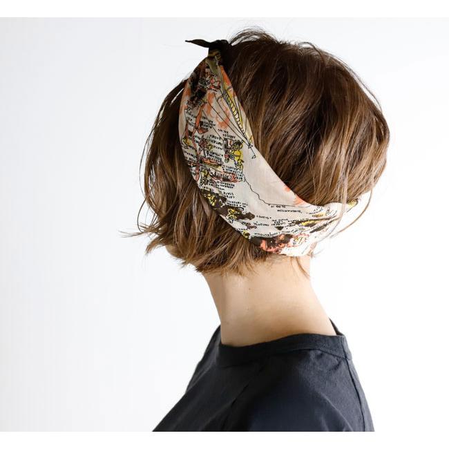 BINDU ビンドゥー BBB1312-PAR マッププリント バンダナ PARIS NATURAL |  | 03