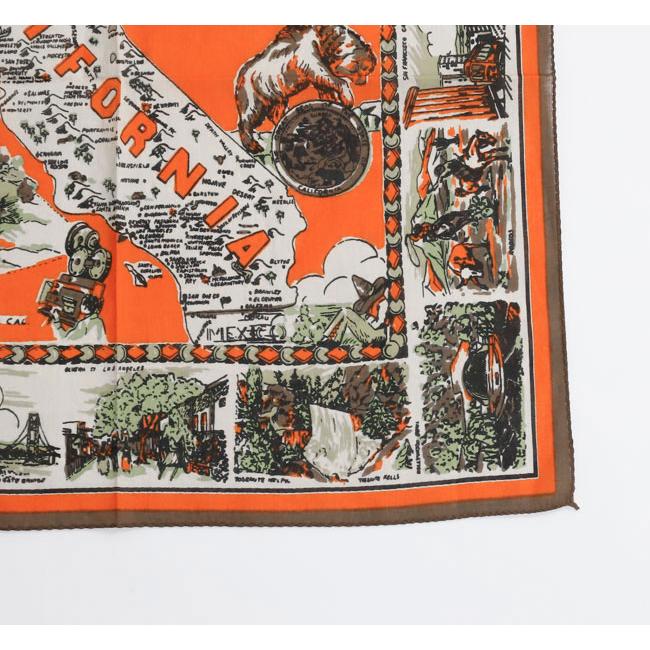BINDU ビンドゥー BBB1312-CA3 マッププリント バンダナ CALIFORNIA ORANGE |  | 09