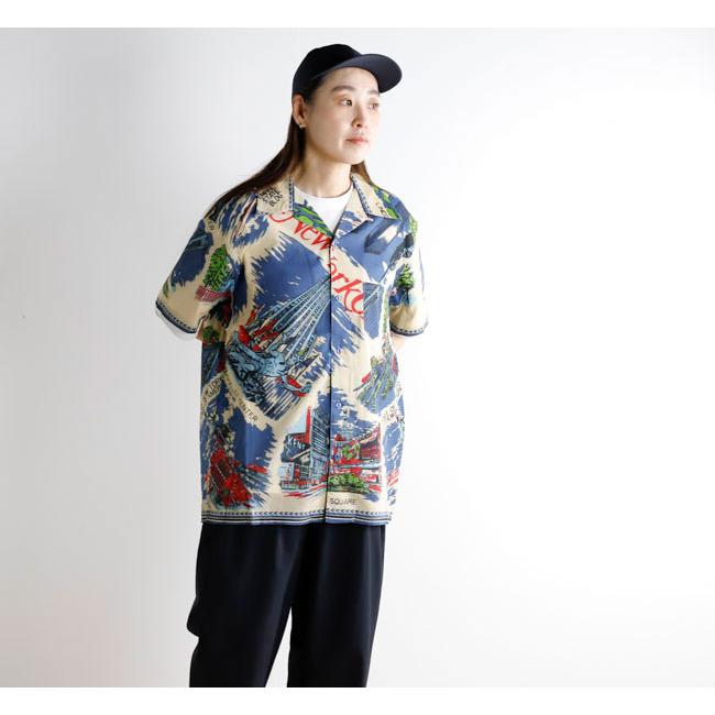 BINDU ビンドゥー PIM7725-NY3 Blue HAWAIIAN SHIRTS ハワイアンシャツ NewYork3 Natural Blue | 