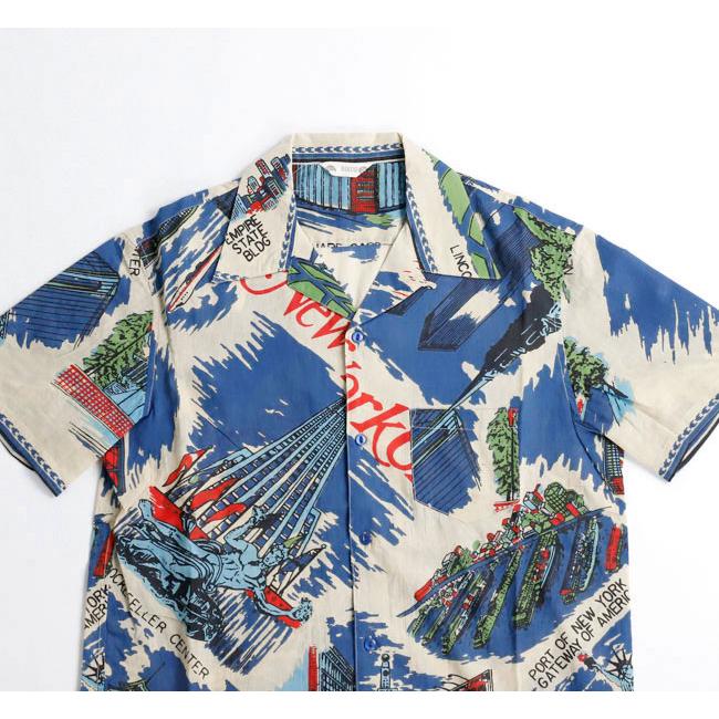 BINDU ビンドゥー PIM7725-NY3 Blue HAWAIIAN SHIRTS ハワイアンシャツ NewYork3 Natural Blue |  | 07
