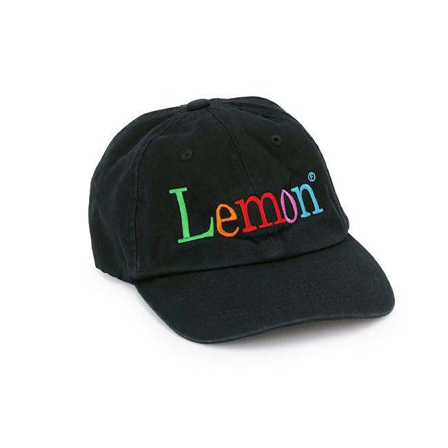byeA. バイエー NOT APPLE CAP Lemon BLACK ロゴ刺繍 キャップ | 