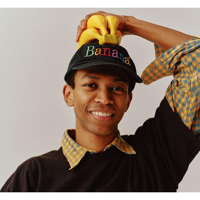 byeA. バイエー NOT APPLE CAP Banana BLACK ロゴ刺繍 キャップ | 