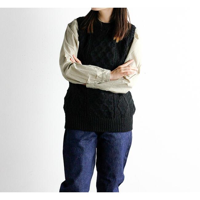 SALE30%OFF //HTS WOOL ARAN CREW VEST ウールアランクルー ベスト 