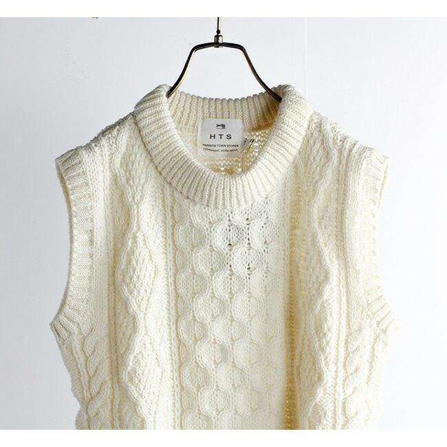 SALE30%OFF //HTS WOOL ARAN CREW VEST ウールアランクルー
