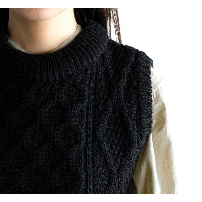 SALE30%OFF //HTS WOOL ARAN CREW VEST ウールアランクルー