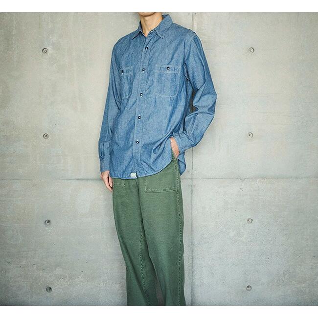 orslow オアスロウ CHAMBRAY WORK SHIRT シャンブレーシャツ 01-8070-84 |  | 02
