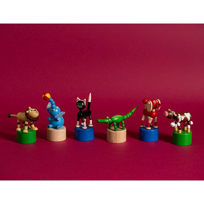 DETOA Wooden Push Up Toy Blue Elephant. no.14321 木製玩具 |  | 01