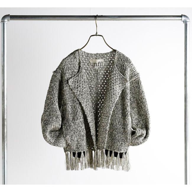 SALE40%OFF //unfil アンフィル double honeycomb mesh fringed cardigan ボタンレスカーディガン WVSP-UW111 |  | 10