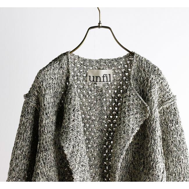 SALE40%OFF //unfil アンフィル double honeycomb mesh fringed cardigan ボタンレスカーディガン WVSP-UW111 |  | 11