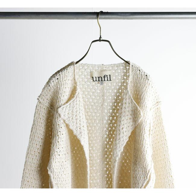 SALE40%OFF //unfil アンフィル double honeycomb mesh fringed cardigan ボタンレスカーディガン WVSP-UW111 |  | 14