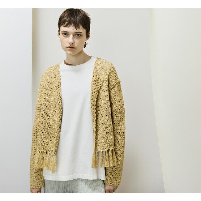 SALE40%OFF //unfil アンフィル double honeycomb mesh fringed cardigan ボタンレスカーディガン WVSP-UW111 |  | 01