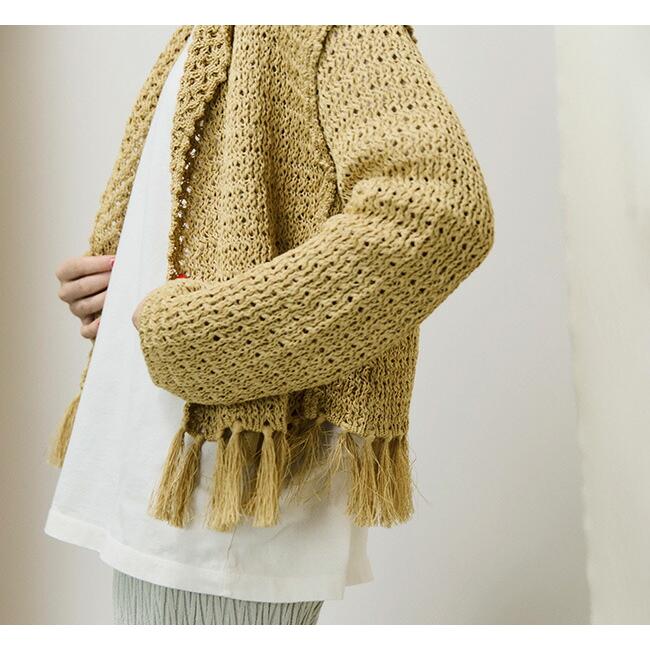 SALE40%OFF //unfil アンフィル double honeycomb mesh fringed cardigan ボタンレスカーディガン WVSP-UW111 |  | 03