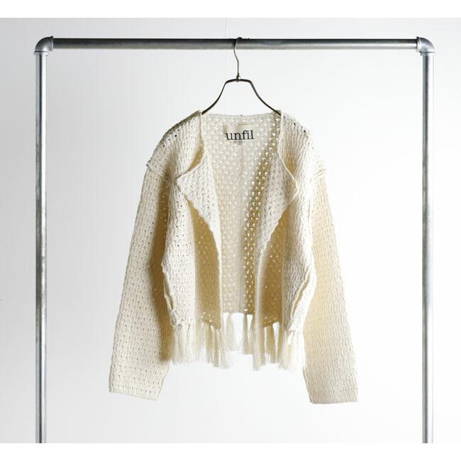 SALE40%OFF //unfil アンフィル double honeycomb mesh fringed cardigan ボタンレスカーディガン WVSP-UW111 |  | 06