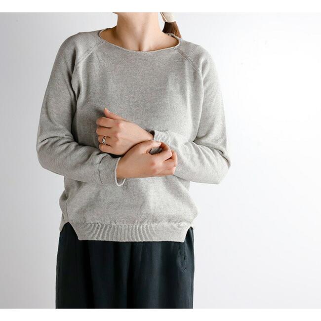 evam eva エヴァムエヴァ コットンプルオーバー dry cotton raglan pullover　E241K034｜old｜02