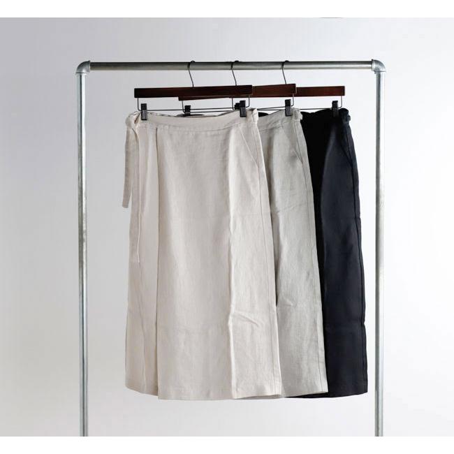 evam eva エヴァムエヴァ リネンラップスカート linen wrap