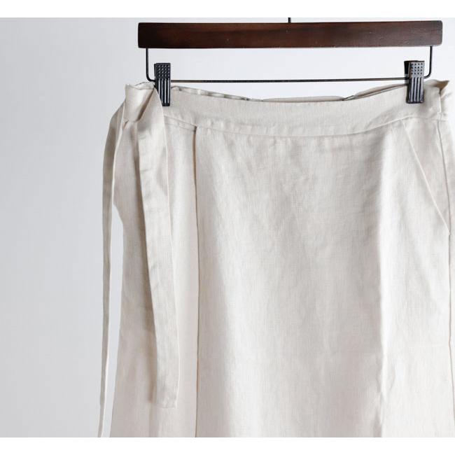 evam eva エヴァムエヴァ リネンラップスカート linen wrap