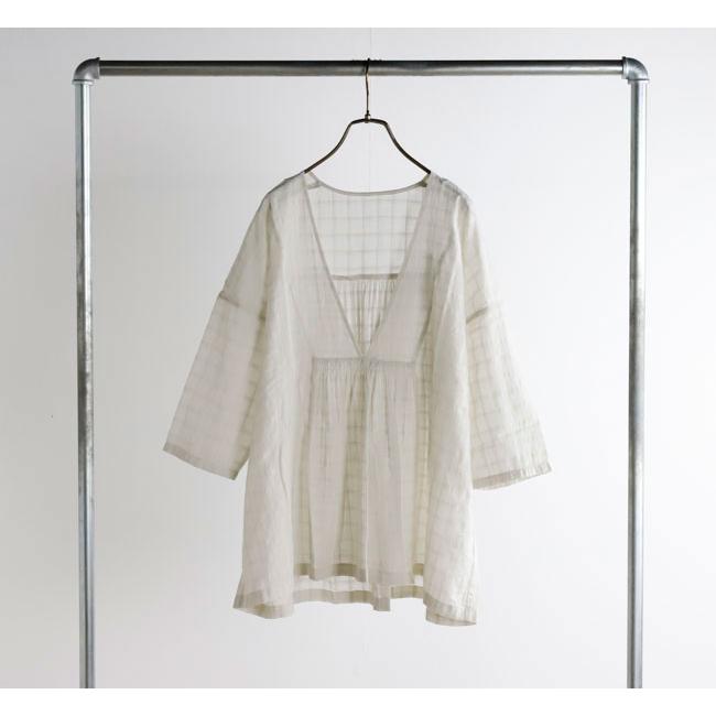 トップス evam eva shadow check gathered pullover evam eva｜shadow check gathered pullover｜ladies',tops
