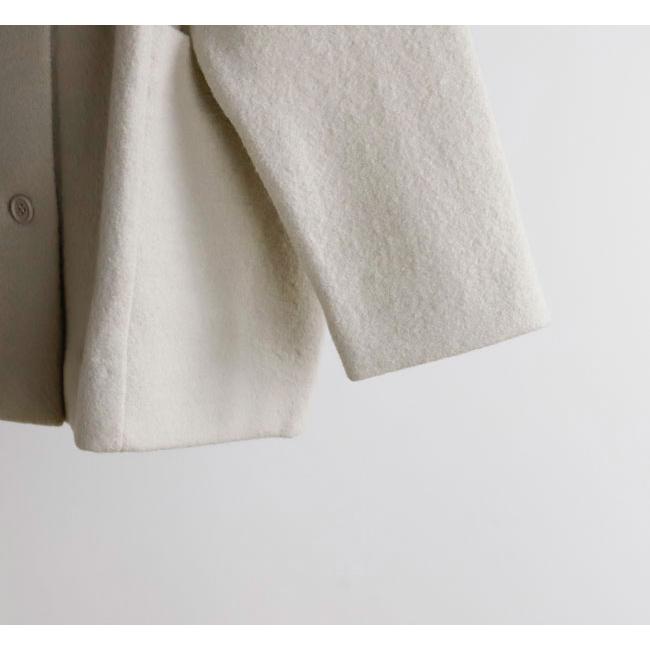 evam eva エヴァムエヴァE253K090 プレスウール ショートコート press wool short coat |  | 14