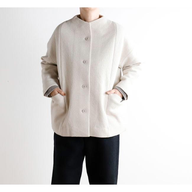 evam eva エヴァムエヴァE253K090 プレスウール ショートコート press wool short coat |  | 02