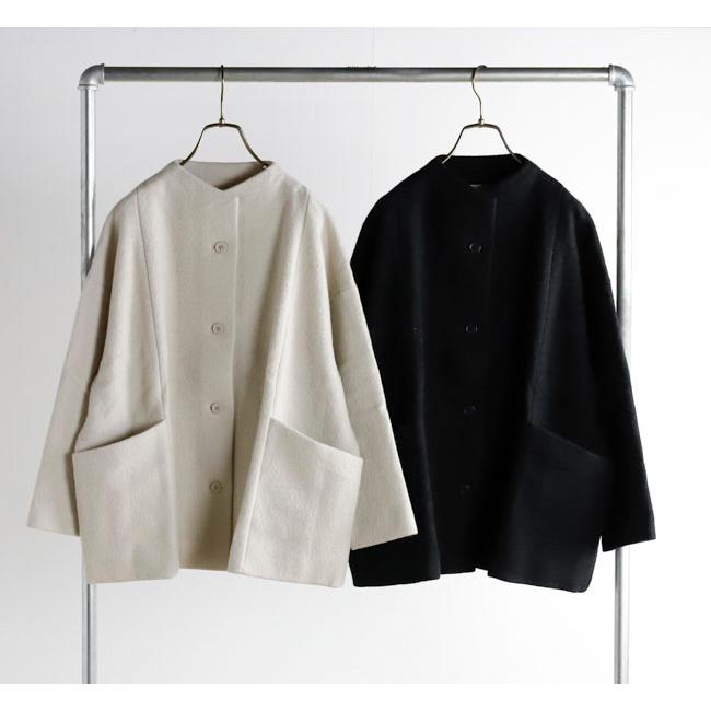 evam eva エヴァムエヴァE253K090 プレスウール ショートコート press wool short coat |  | 07