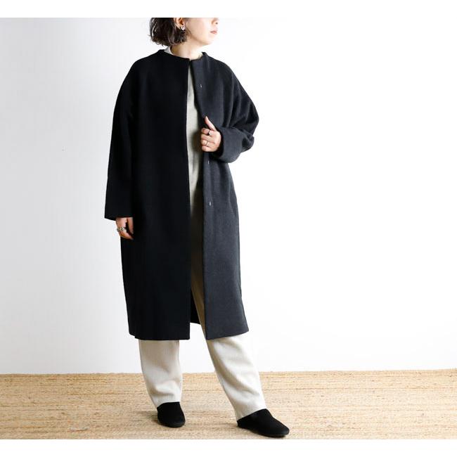 evam eva エヴァムエヴァ E253K091 プレスウール ラグランコート press wool raglan coat | 