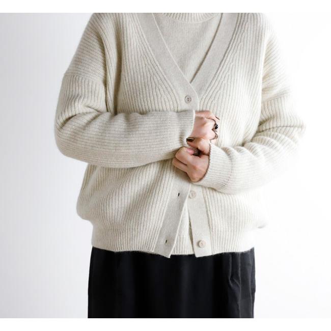 evam eva エヴァムエヴァ E253K200 ウール フォックス カーディガン