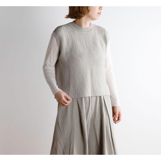 evam eva エヴァムエヴァ E261K085 コットンリネン ベスト cotton linen vest | 