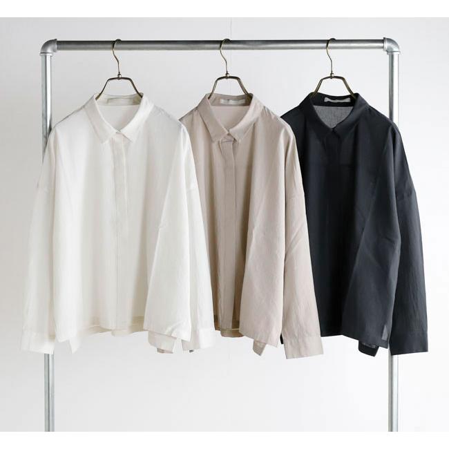 evam eva エヴァムエヴァ E261T118 コットン シャツ cotton shirt