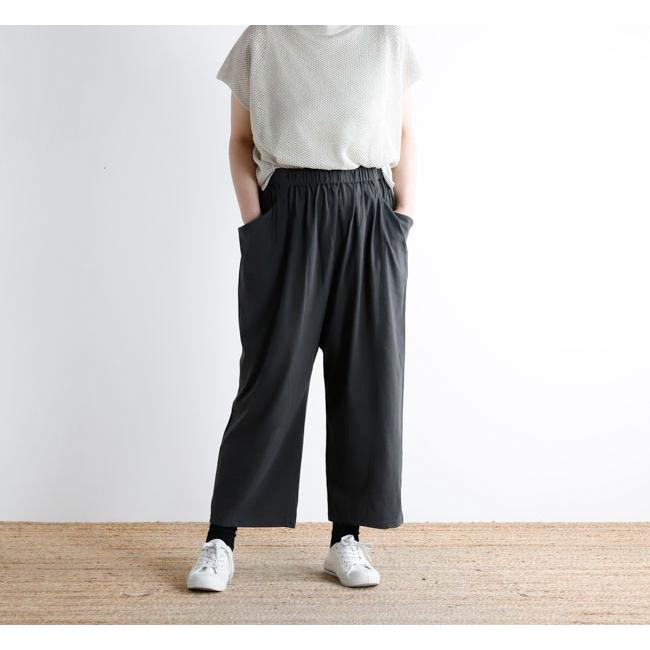 evam eva エヴァムエヴァ E261C170 カットソークロップドパンツ cut&sew cropped pants | 