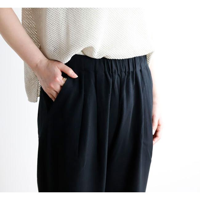 evam eva エヴァムエヴァ E261T179 コットンボイルタックパンツ cotton