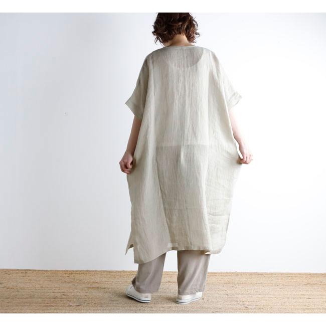 evam eva エヴァムエヴァ E261T206 リネンポンチョ linen poncho