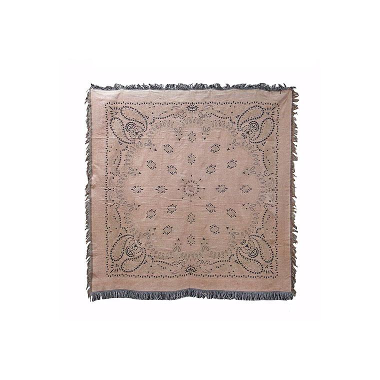 Bandana Throwket "Paisley Black" バンダナ スローケット " ペイズリー　ブラック " ラグマットとしても使える大判スローケット |  | 01