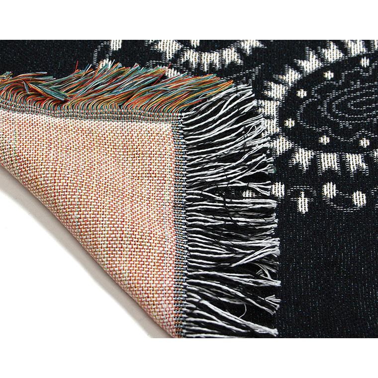 Bandana Throwket "Paisley Black" バンダナ スローケット " ペイズリー　ブラック " ラグマットとしても使える大判スローケット |  | 07