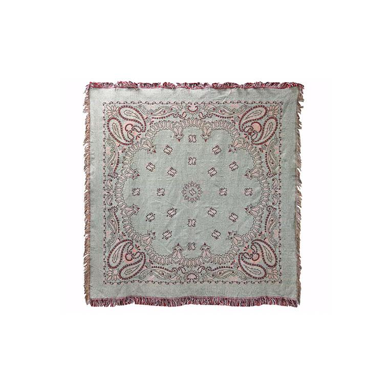 Bandana Throwket "Paisley Red" バンダナ スローケット " ペイズリー　レッド " ラグマットとしても使える大判スローケット |  | 01