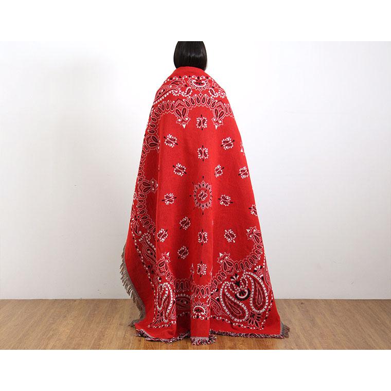 Bandana Throwket "Paisley Red" バンダナ スローケット " ペイズリー　レッド " ラグマットとしても使える大判スローケット |  | 03