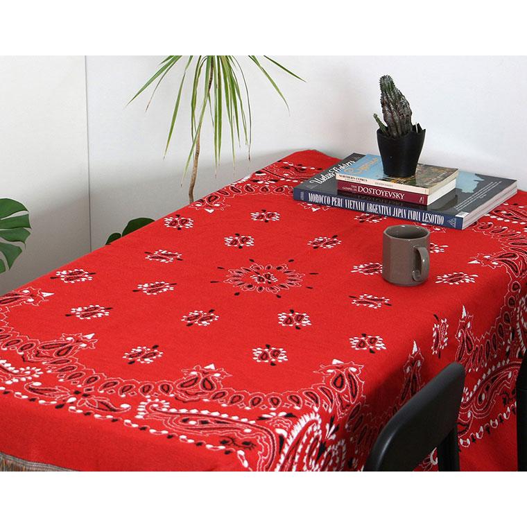 Bandana Throwket "Paisley Red" バンダナ スローケット " ペイズリー　レッド " ラグマットとしても使える大判スローケット |  | 04