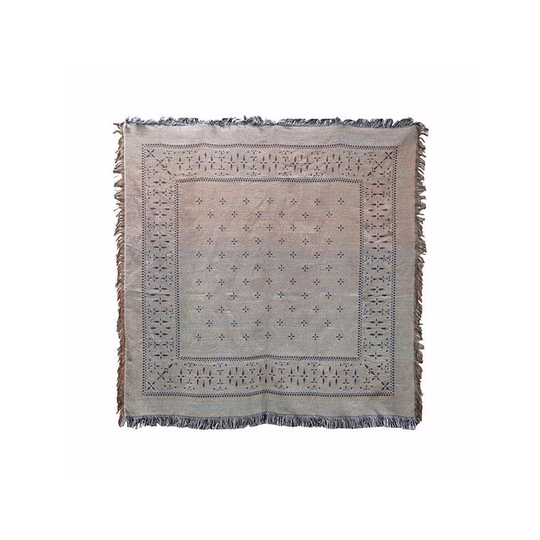 Bandana Throwket "Paisley Gray" バンダナ スローケット " ペイズリー　グレー " ラグマットとしても使える大判スローケット |  | 01