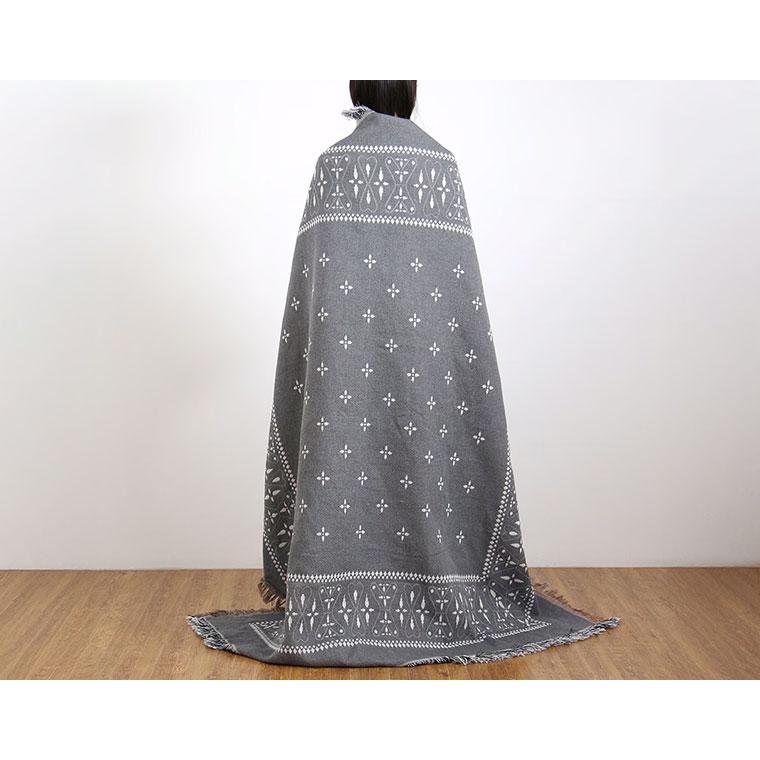 Bandana Throwket "Paisley Gray" バンダナ スローケット " ペイズリー　グレー " ラグマットとしても使える大判スローケット |  | 04