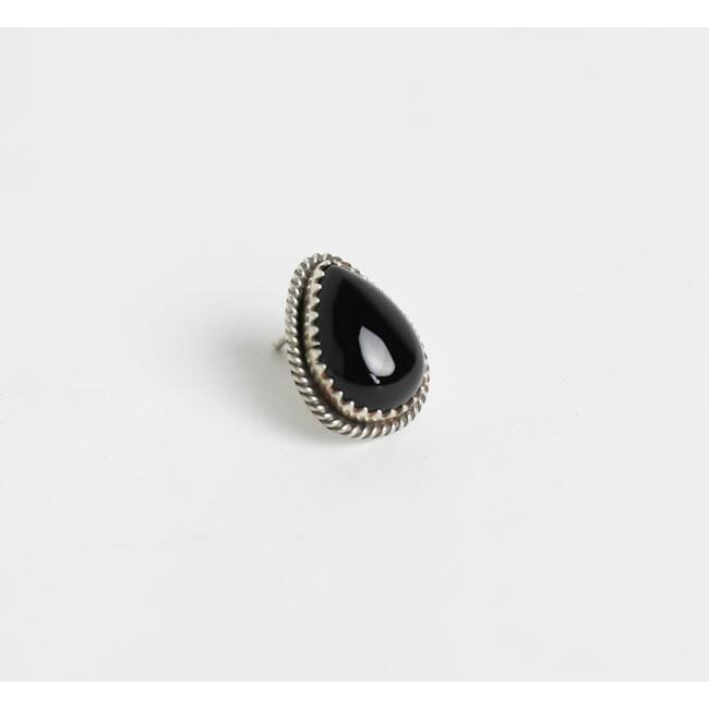 indian jewelry インディアンジュエリー ナバホ シルバー925 オニキスピアス |  | 01