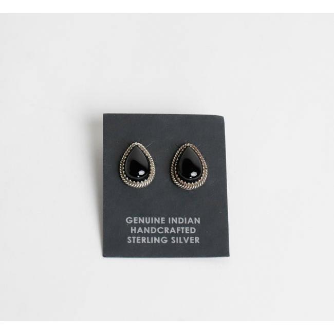 indian jewelry インディアンジュエリー ナバホ シルバー925 オニキスピアス |  | 04