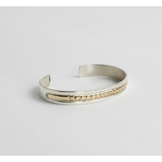 indian jewelry インディアンジュエリー スタンプワークバングル 14KG.F. ナバホ シルバー925 A |  | 05